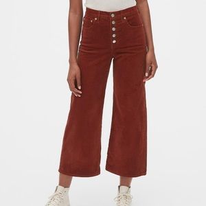 GAP high waist wide leg corduroy pants button fly